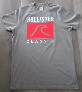 VINTAGE HOLLISTER KLASSISCHES GRAU/NEON SIEBDRUCK GRAFIK T-SHIRT HERREN GRÖSSE L - Bild 1 von 3
