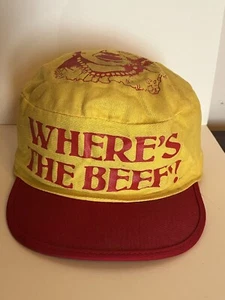 Vintage 1984 Wendys Wheres The Beef Painter Cap Hat Advertising - Picture 1 of 8