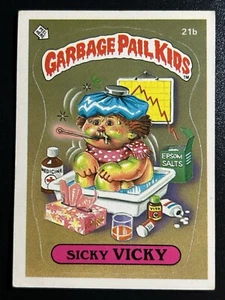 1985 Topps Garbage Pail Kids GPK Card First Series 1 OS1 Matte 21b Sicky Vicky - Bild 1 von 7