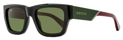 Gafas de sol rectangulares Gucci bicapa GG1668S 003 negras/verdes/rojas 52 mm Foto 1 de 3