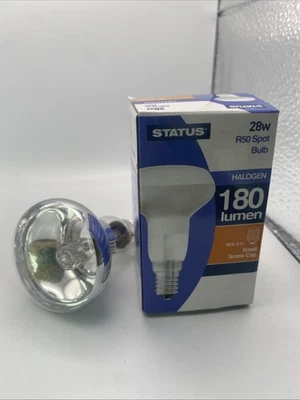 Status 28 Watt R50 180 Lumen Ses/e14 Small Screw Cap Halogen Spot Bulb - Image 1 of 4