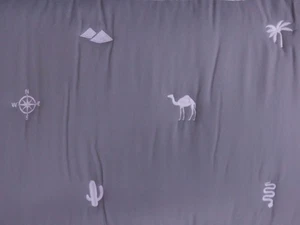 Kids Embroidered Gray Full Queen Adventure Comforter Set with Snakes & Camels 3P - Picture 1 of 2