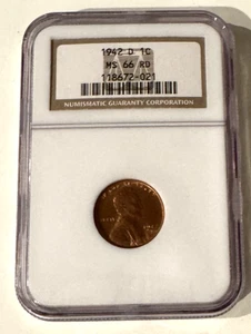 1942-D 1C MS66RD NGC - Picture 1 of 2