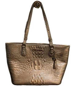 Mojave cenere medio BRAHMIN? Borsa a tracolla MELBOURNE in pelle dorata usata in ottime condizioni tote bag - Foto 1 di 17