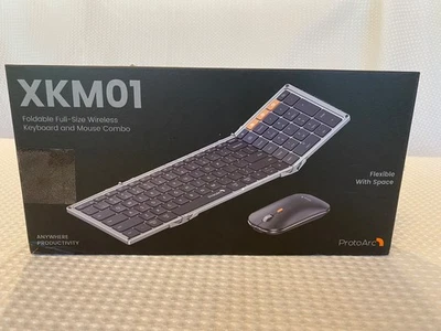 ProtoArc Foldable Keyboard and Mouse, XKM01 True Full-Size Folding Wireless Key - Image 1 of 3