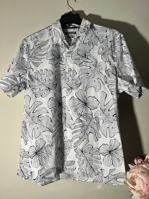 Camisa Para Hombres Savane Abotonada Manga Corta Suave Lavado Azul Paisley XL Foto 1 de 3