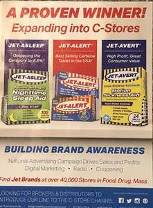 2021 Jet Asleep Koffeintabletten DRUCKANZEIGE Erweiterung C-Stores Werbeseite - Bild 1 von 3