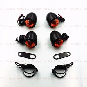 Motorcycle Turn Signal Running Light Fork Clamps Shock Bracket for Cafe Racer CB - Picture 1 of 8