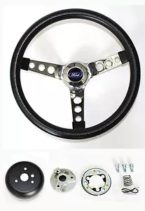 75-77 Bronco 70-77 Ford Pick Up F100 F150 F250 F350 steering wheel Black 13 1/2" - Picture 1 of 6