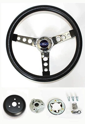 75-77 Bronco 70-77 Ford Pick Up F100 F150 F250 F350 steering wheel Black 13 1/2" - Image 1 of 4