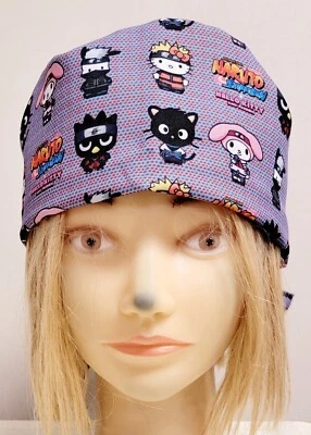 HELLO KITTY & FRIENDS NARUTO SMASHUP MEDICAL NURSE SCRUB CAP (2 SIZE SELECTION) - Image 1 of 4