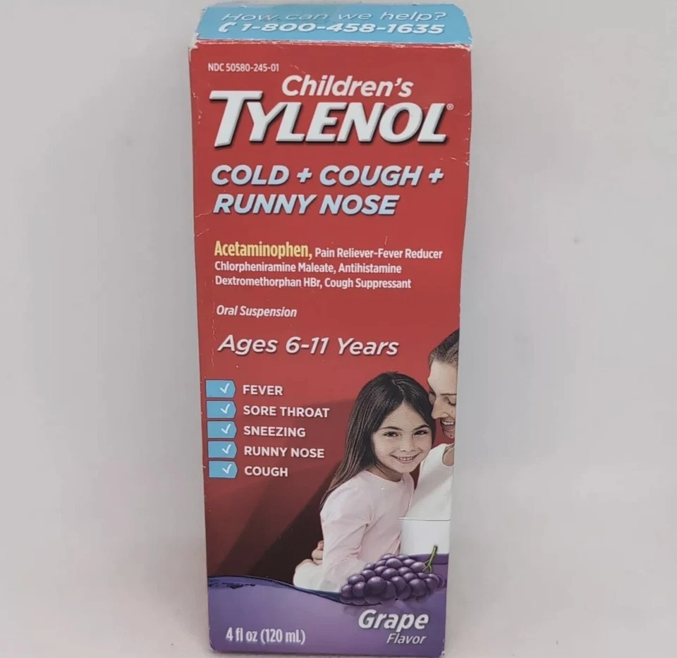 Suspensão oral infantil sabor uva Tylenol frio + tosse + nariz escorrendo 26/06 - Imagem 1 de 1