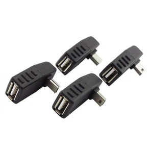 90Degree left/right/down/up angle A Female to 5-pin B Male Mini USB OTG Adapter - Photo 1 sur 14