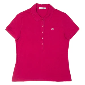LACOSTE Girls Polo Shirt Pink L - Picture 1 of 6