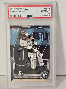 Aaron Judge 2022 Topps Now #1012 - 62 Home Run bewertet PSA 10 - Bild 1 von 2