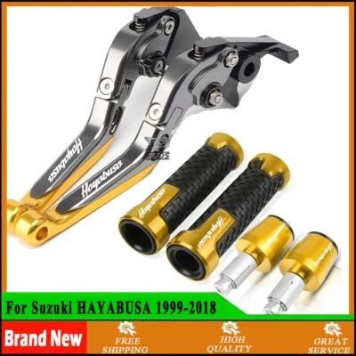 For Suzuki HAYABUSA 1999-2018 Motorcycle Brake Clutch Levers Handle Grips Caps Foto 1 de 4