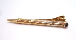 VINTAGE ANSON MECHANICAL PENCIL TIE CLIP FANCY WITH RED STONE - Picture 1 of 4