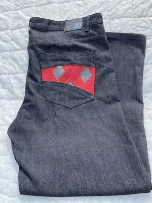 Red Ape Jeans Mens 44x32 Black Baggy Embroidery Hip Hop Streetwear Skateboard - Image 1 of 4