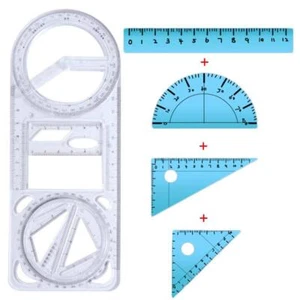 Multifunctional Geometry Ruler Ruler Straight Drawing Template Primary School - Picture 1 of 12