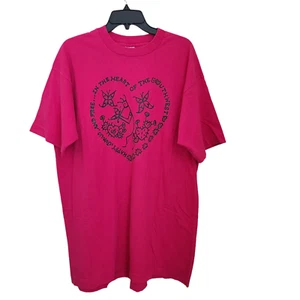 Camiseta Vintage Fruit Of The Loom Adulto XL Hecha en EE. UU. Puntada Única Magenta - Imagen 1 de 12