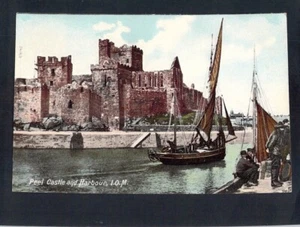 F1461 UK IOM Peel Castle & Harbour vintage postcard - Picture 1 of 2
