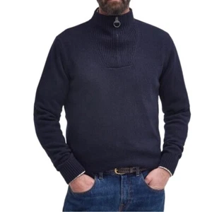 BARBOUR Nelson Essential Men's Half-Zip Jumper sweater size Medium - Picture 1 of 8