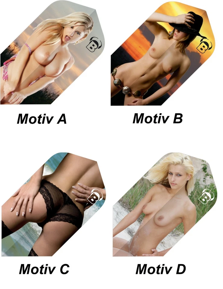 Dart 3,6,9 Stück Bulls Erotic Slim Flights Sexy Girls - Menge & Motiv wählbar -