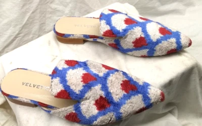 Sandalias de seda Velvetica sin cordones punta mula suela antideslizante tacón corto talla 7,5 Foto 1 de 4