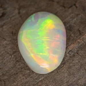 2ct Natural Australian Opal, 8 x 11mm Solid Dark Crystal Opal w Chinese Writing - Picture 1 of 5