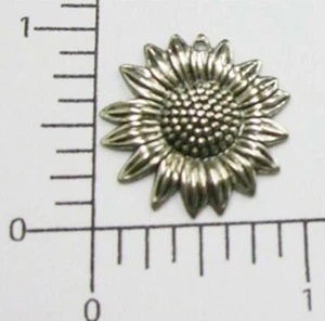 30254 2 Stck. Matt Silber Oxidiert Blume Schmuck Fundstücke Charm - Bild 1 von 1