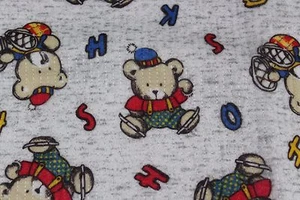 1996 Jaftex Teddy Bear Alphabet Fabric 32 x 58 inches - Picture 1 of 7