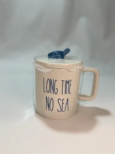Sea Turtle Mug Long Time No Sea Coffee Tea Cup W/ Lid 14 OZ Sculpted - Picture 1 of 6