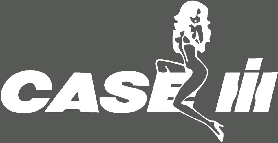 Case IH Puma Tractor Decal Funny Girl on Logo Sticker x 2