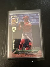 MINNESOTA TWINS A J PIERZYNSKI ROOKIE AUTOGRAPHED BASEBALL CARD