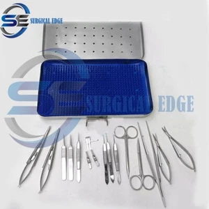 Micro Hand Surgery Instruments Kit Microvascular Clamp Surgical Suture Kit 17Pcs - Picture 1 of 3