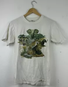 Single Stitch 90s Tee Katie Dids Originals Safari Tiere Löwe T-Shirt M weiß - Bild 1 von 10