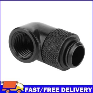 G1/4 Thread 90 Degree Fitting Adapter Rotary Water Cooled Connector(Black) - Afbeelding 1 van 11