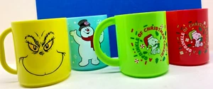 Lot of 4 NEW Christmas Characters 8oz Plastic Mugs - Picture 1 of 13