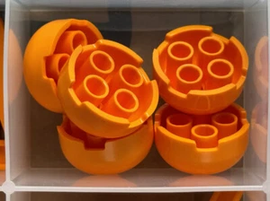 LEGO Teile - orange Stein, rund 3 x 3 x 1 1/3 Kuppel Top - Nr. 49308 - MENGE 5 - Bild 1 von 1