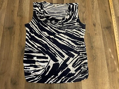 Топ без рукавов Laura Ashley женский размер большой, черный белый, анималистический принт - Изображение 1 из 4