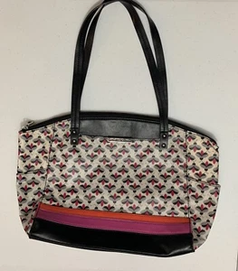 Relic Summer Print Shoulder Bag Gray Pink Black Faux Leather Excellent Condition - Picture 1 of 7