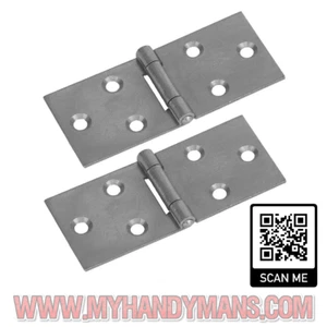 2 x Heavy Duty Steel Back Flap Hinges Box Hinge, Counter Hinge Various sizes - Picture 1 of 3