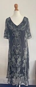 Women's, Shannon Collection, Dress, Size M/L, Chest 40", Black, Embroidered - Picture 1 of 10