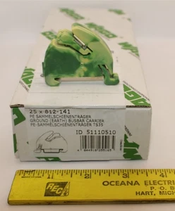 25 PIECE WAGO 812-141 GROUND (EARTH) BUSBAR CARRIER (GREEN/YELLOW) - Picture 1 of 3