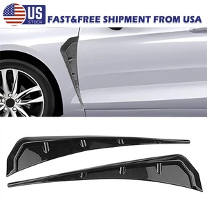 2X Carbon Fiber Style Type-R Side Fender Vent Air Wing Cover Body Moldings Trim - Picture 1 of 11