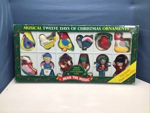 12 adornos navideños vintage de fieltro de 12 días sin música, rasgaduras ni lágrimas - Imagen 1 de 15