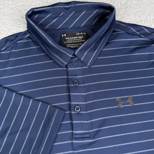 Camisa Under Armour Para Hombres Grande Azul Rayas Playoff Polo Rendimiento Golf Elástica - Imagen 1 de 10
