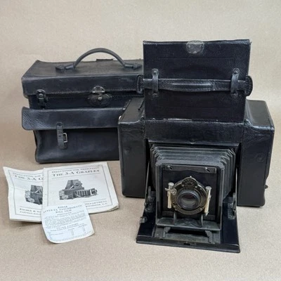 Câmera Graflex Folmer & Schwing 3A com lente de latão e estojo original - Imagem 1 de 4