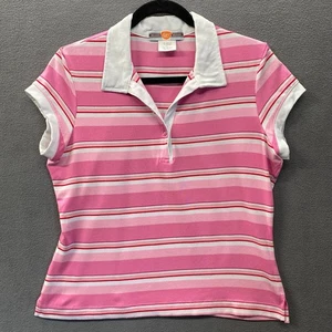 Camiseta Polo De Colección Y2K Años 90 00 Bebé Juniors L Rosa Blanco Rayas Kawaii Preppy - Imagen 1 de 11