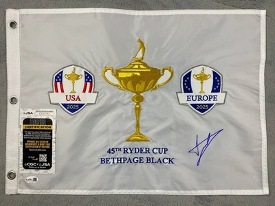 Ryder Cup Europe 2025 - Luke Donald autógrafo bordado pin bandera JSA CI33793 Foto 1 de 4